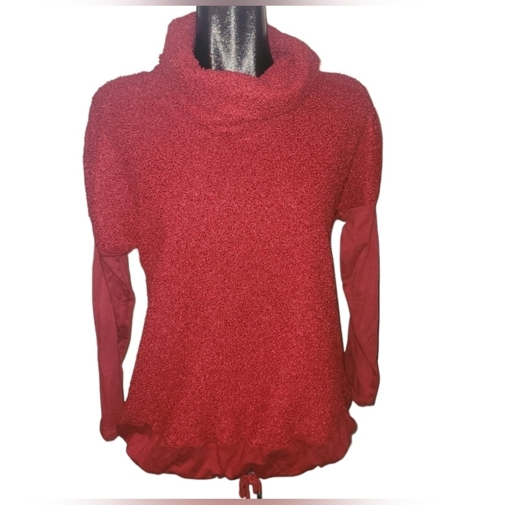 PURE Essence Red Turtleneck Cozy Knit Sweater Size S